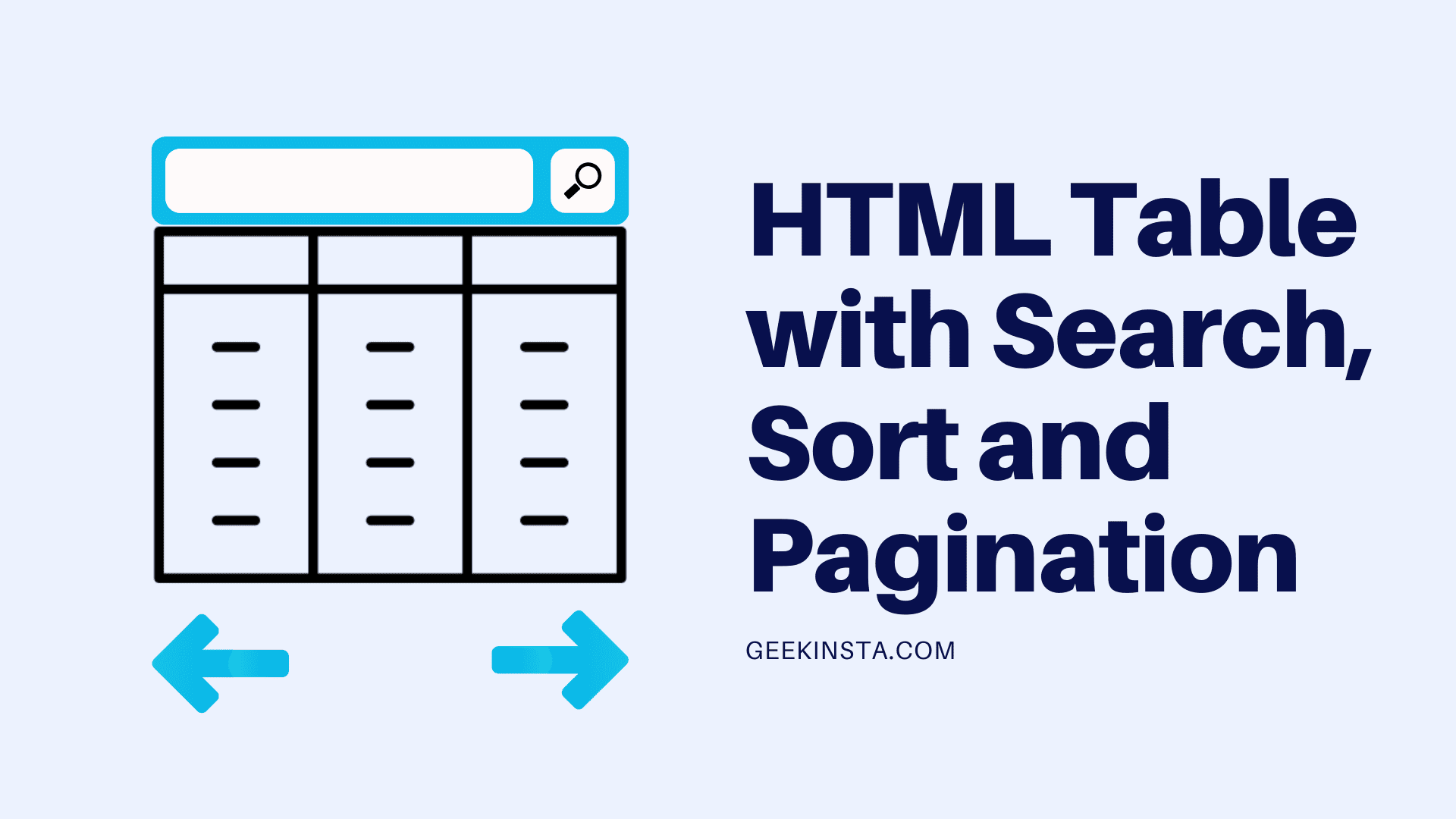 Creating a table with search, sorting and paging