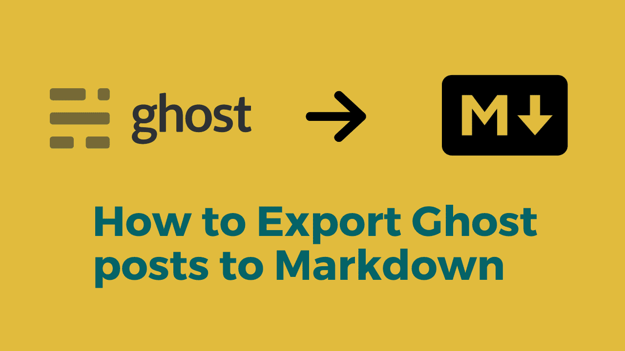 How to export Ghost posts to Markdown?
